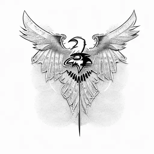 Ravens And Celtic Tree Combined In A Shield-like Design