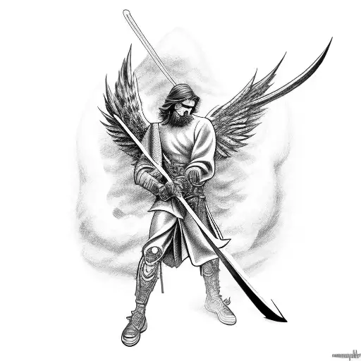 Man Angel With A Sword