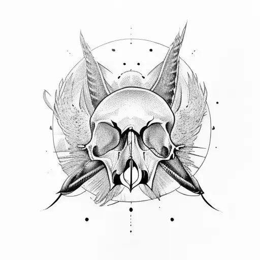 A Swallow Whose Head Is In The Form Of A Skull