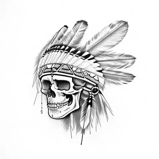 Native American Skull Headdress