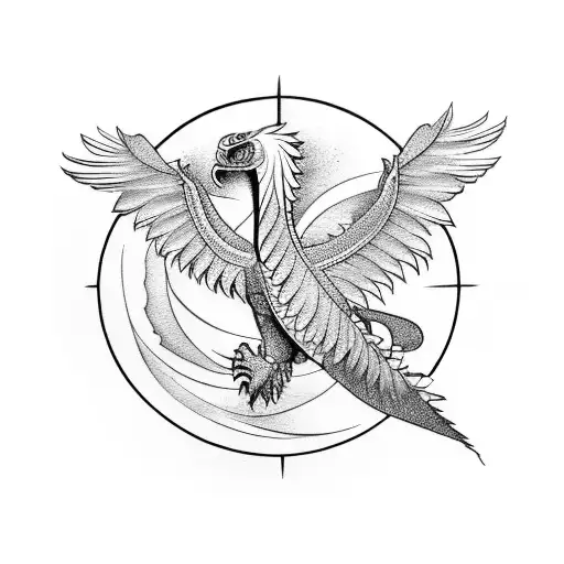 Albanian Eagle With A Peacful Dragon Going Around It