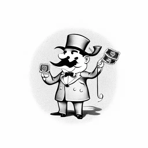 Monopoly Man In Car With Moneybag