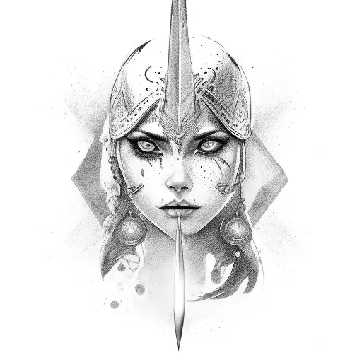 Female Warrior With Two Daggers