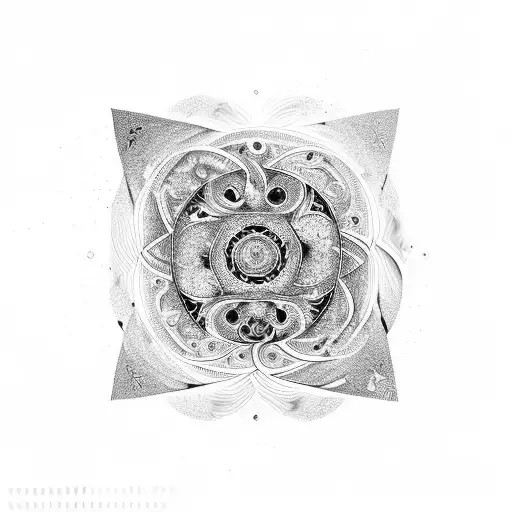 An Intricate Yin Yang Symbol Surrounded By Swirling Cosmic Energy