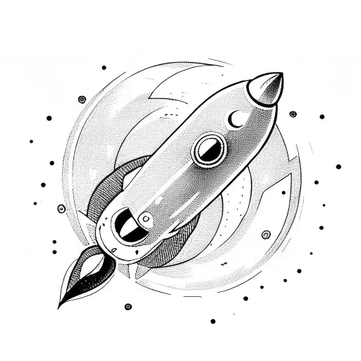 Rocket Ship Cartoon With The Word Bubs