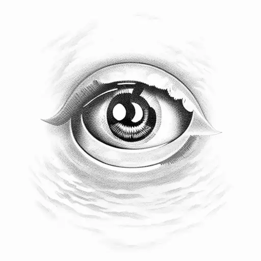 A Big Dark And Cursed Eye With Devilish Elements