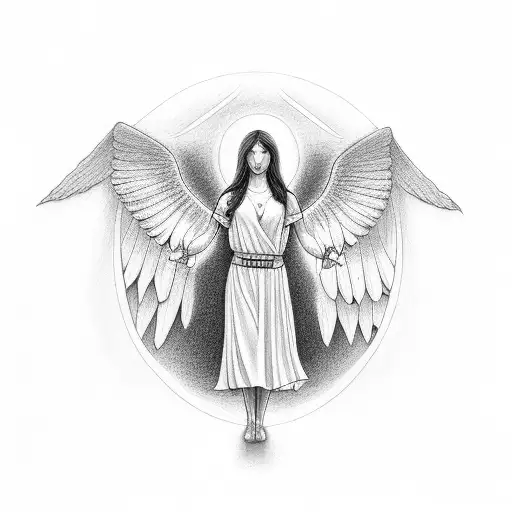 Angel With The Tree Of Life And A Phrase Saying Believe In Miracles