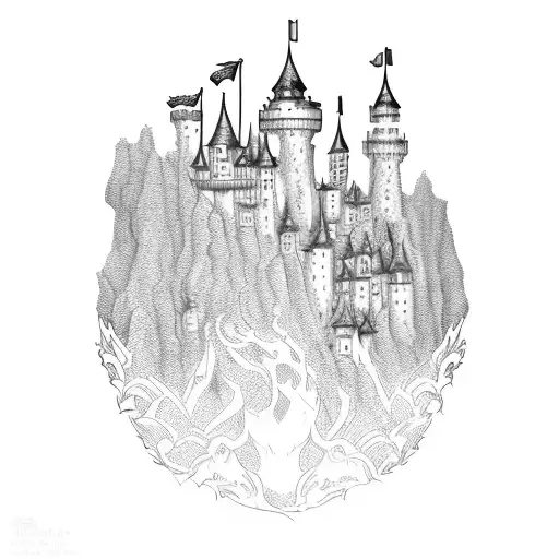 A Fantasy Castle Built On Top Of A Giant Guitar