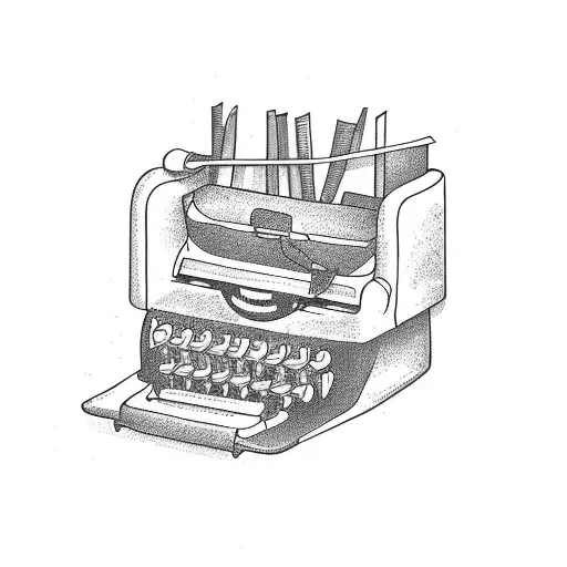 A Bookshelf With Books Representing Different Political Ideologies And A Typewriter On Top