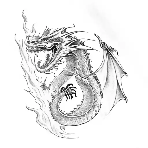 Dragon In Flame