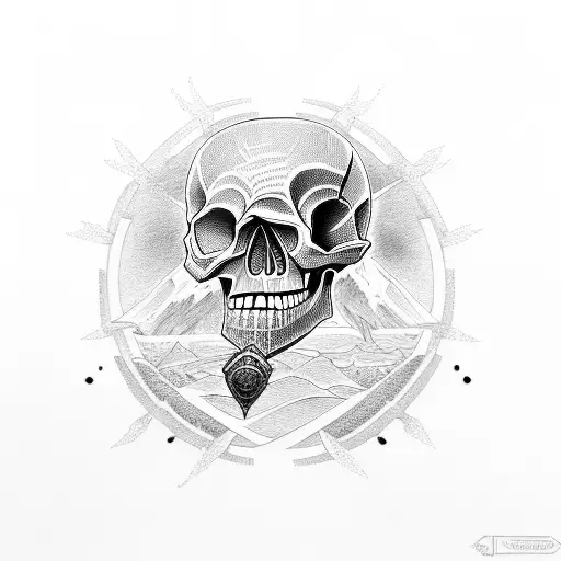 Skull And Nissan Skyline