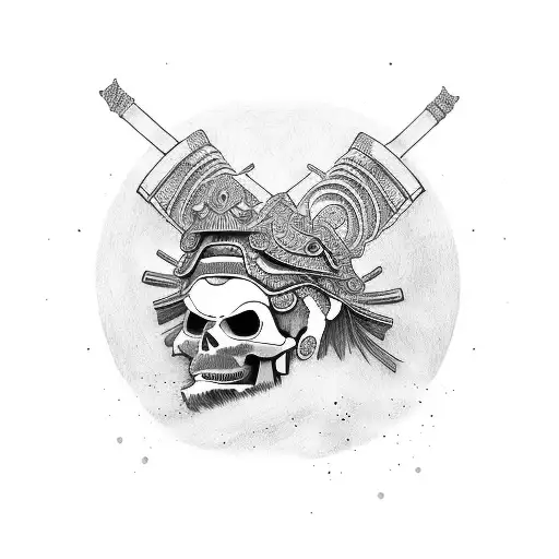 Samurai With Raven And Skull