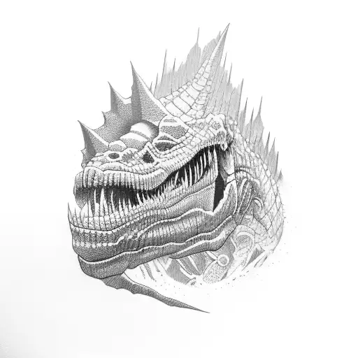 Dinosaur Japaneese Black Red