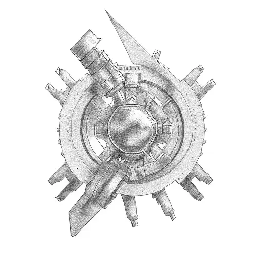 A Detailed Mechanical Gear System Integrated Into The Silhouette Of A Classic Muscle Car