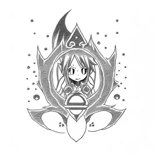 Fairy Tail Anime Logo With Natsu In