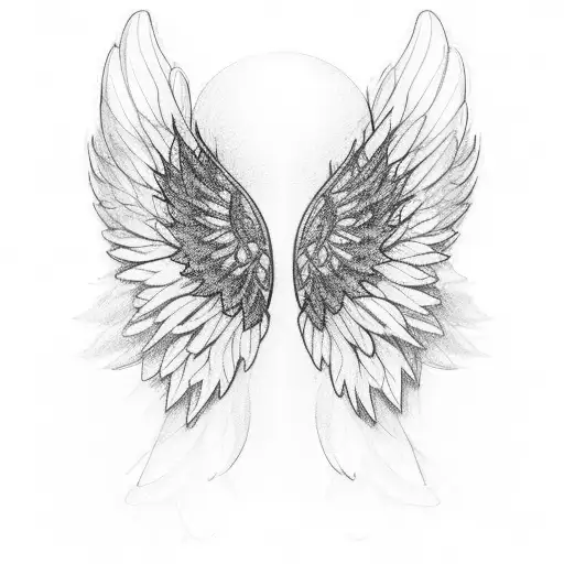 Delicate Transparent Angel Wings On Back