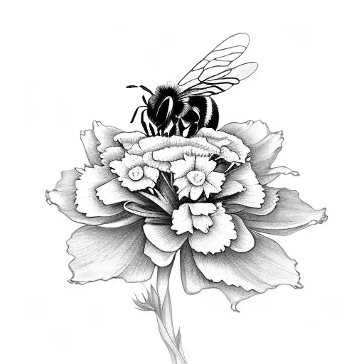 Bee With White Carnations
