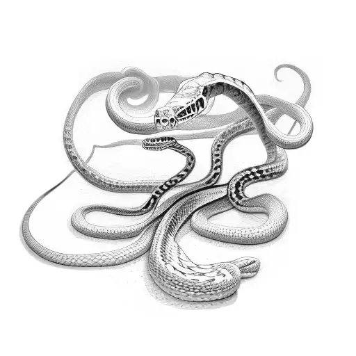 A Snake Whose Bones Are Visible