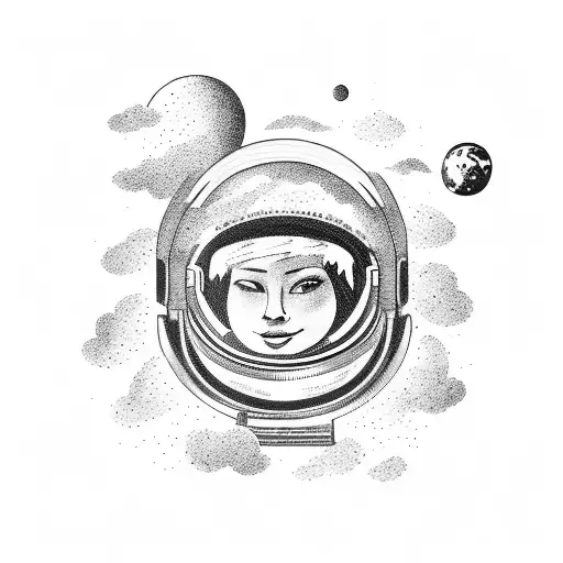 Astronaut In Space Then Clouds