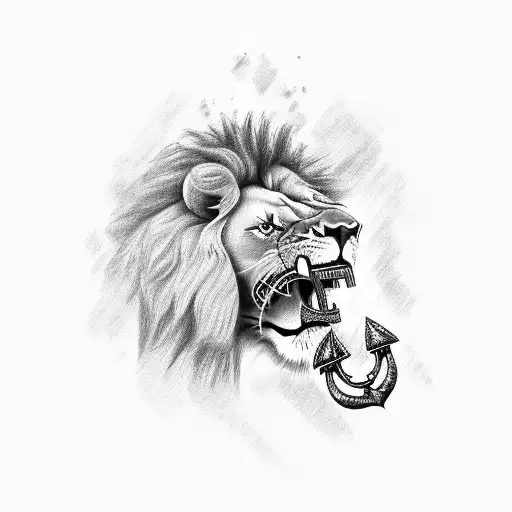 Lion With Anchor In Mouth