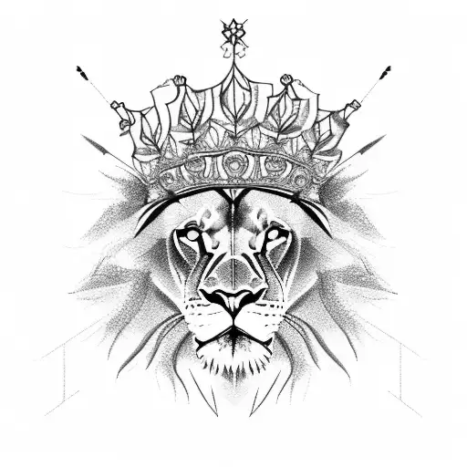 A Majestic Lion Wearing A Crown Made Of Electric Cables