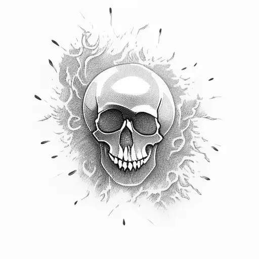 Emo Skull With Smoke Coming Out Of Its Mouth