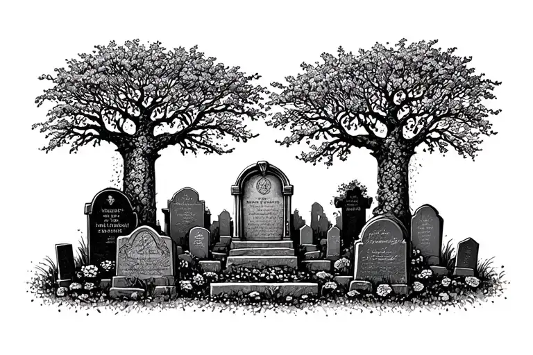 Tree Of Life In A Grave Yard