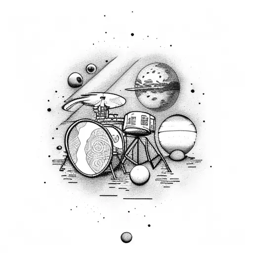 Astronaut Drums On Planets