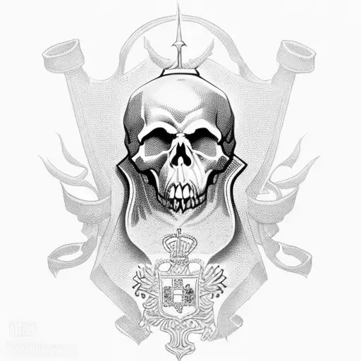 Coat Of Arms Of Russia With Skull