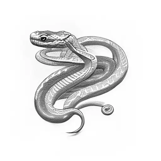 Snake Wrapped Around Treble Clef Symbol