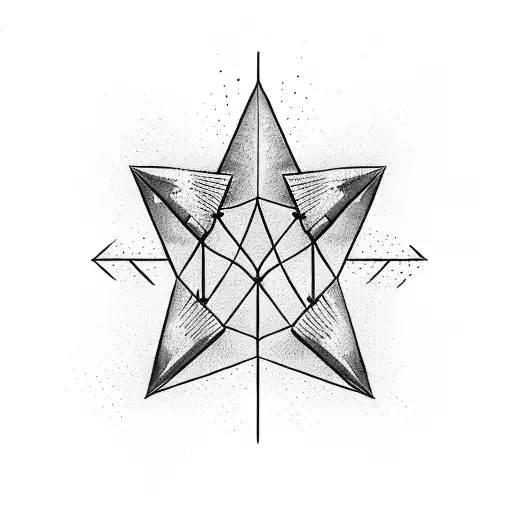 Two Triangles Connected With An Arrow