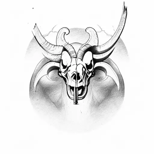 Ram Head Half Living Half Skull