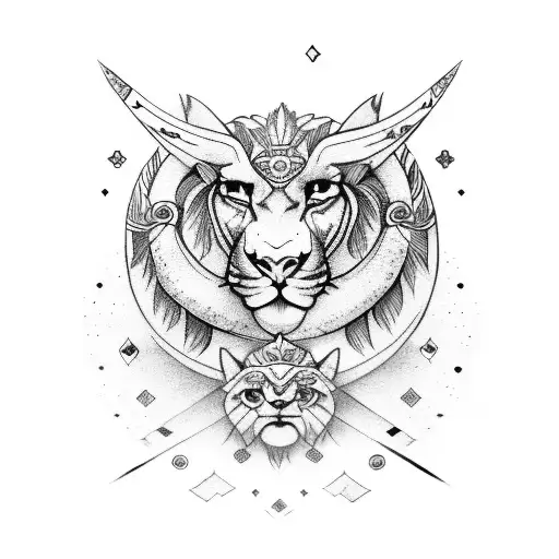 A Masculine Leo And A Feminine Aries Symbolizing Affection