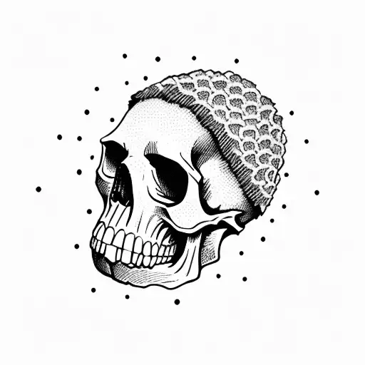 Skull Wearing A Wooly Hat