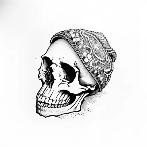Skull Wearing A Wooly Hat