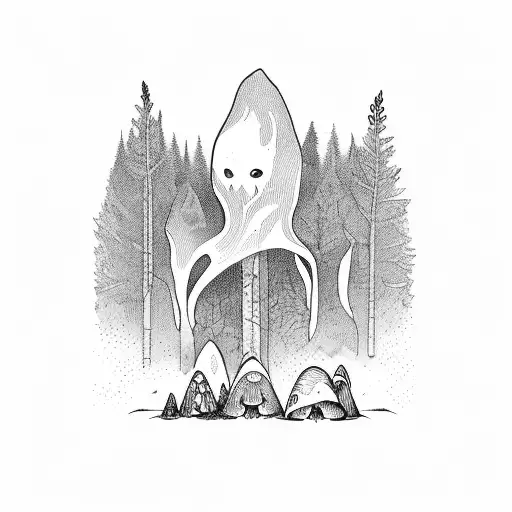 Dark Viking Forest With Mushrooms