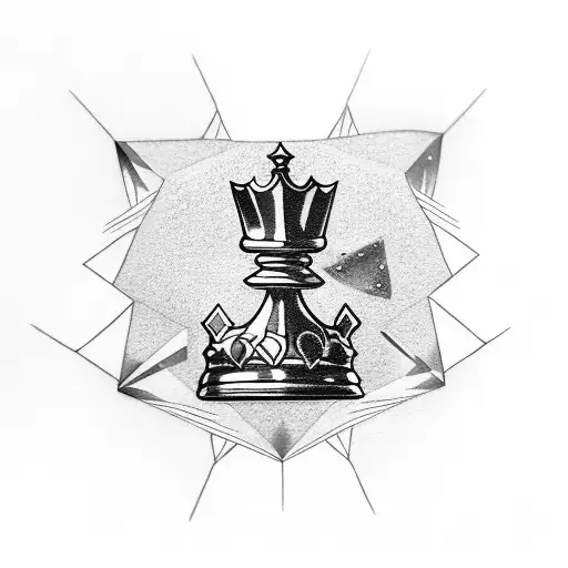 Diamond Shape With King Chess Piece