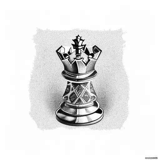 King Chess Piece And Chess Board Inside Of Diamond