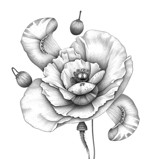 Poppy And Lily Flower Bouquet