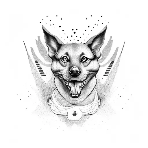 Squelette Militaire Et Son Chien Dans Un As Noir