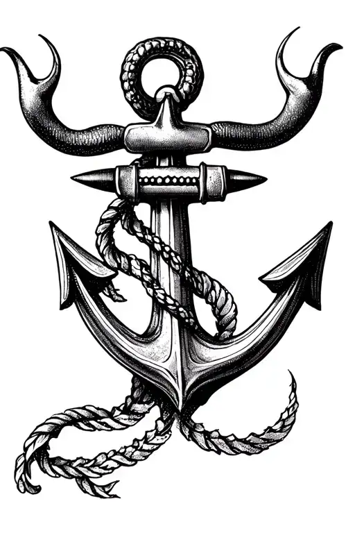 Anchor With Taurus Zodiac Sign