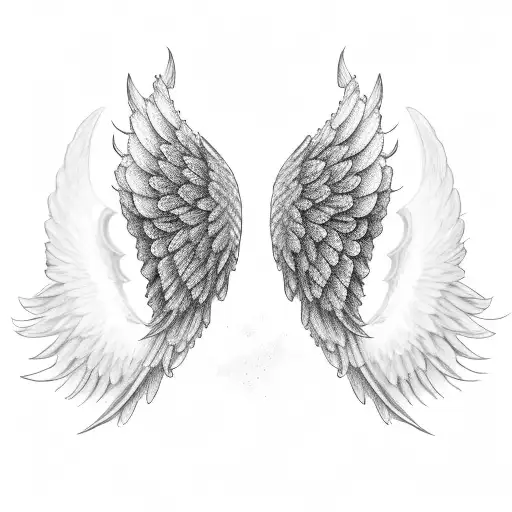 A Pair Of Angel Wings Made Of Delicate Lace