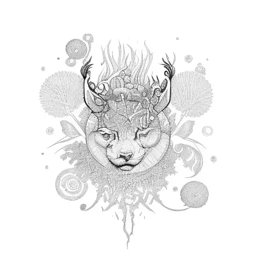 A Minimalistic Tattoo Of A Stoic Quote Surrounded By Intricate Nature Elements