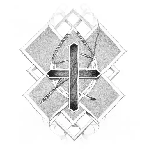 Christian Cross With Cancer Ribbon Wrapped Over It That Says Grandpa Jackson On It