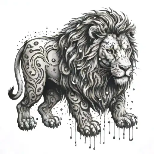 A Gaming Controller Morphing Into A Majestic Lion Head Surrounded By Raindrops