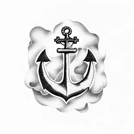 Anchor With The Sea And A Cross