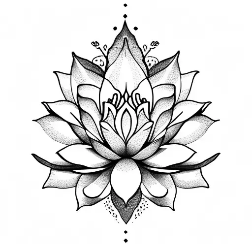 Simple Feminine Lotus Flower