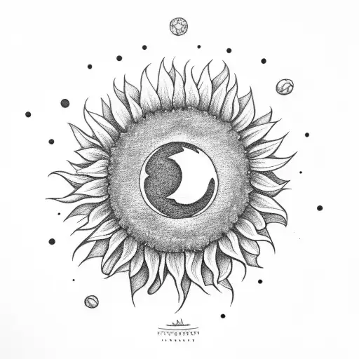 Sunflower With Him Logo And A Moon