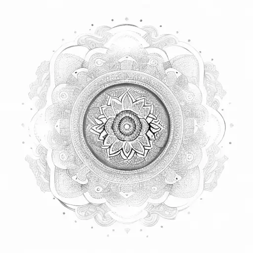 An Intricate Mandala Design Incorporating The Symbol Of Buddha
