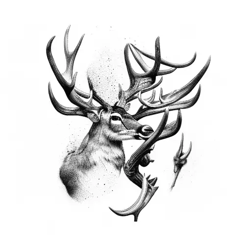 Arm Made Out Of Deer Antlers With Muscles